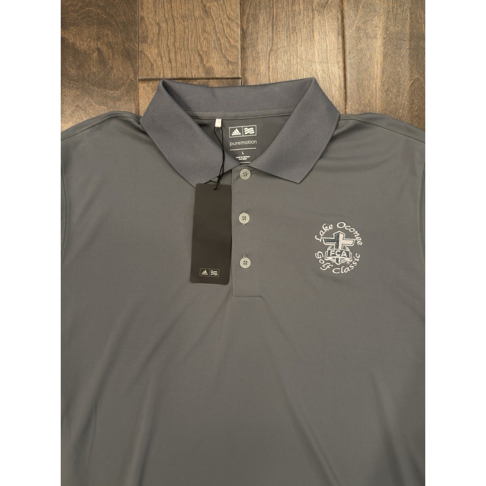Adidas Puremotion Polo Shirt Men's Large Lake Oconee Golf Classic Banksouth Grey